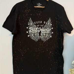 Bad Mom Club Tee size Medium bleached black